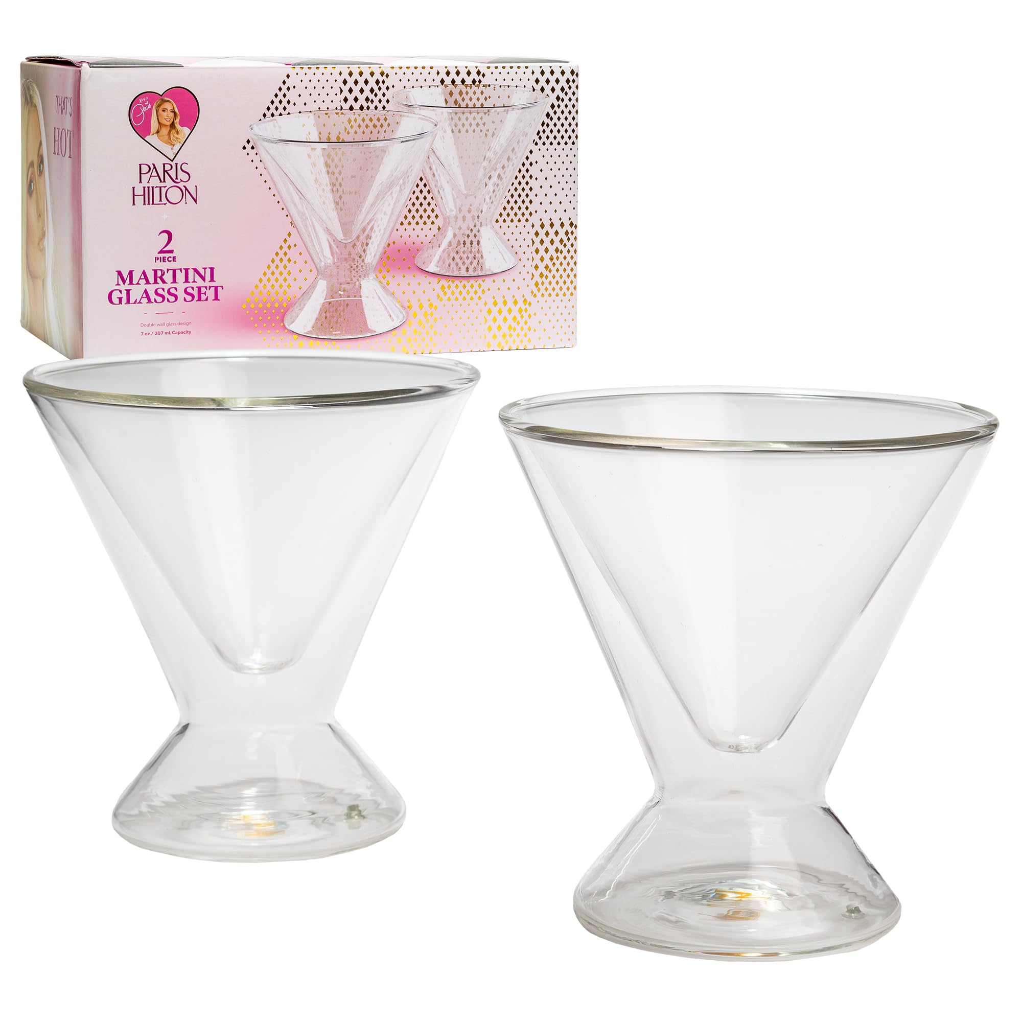 Foto 2 pulgar | Juego De Vasos Martini Paris Hilton Double Wall, 207 Ml, 2 Piezas - Venta Internacional.