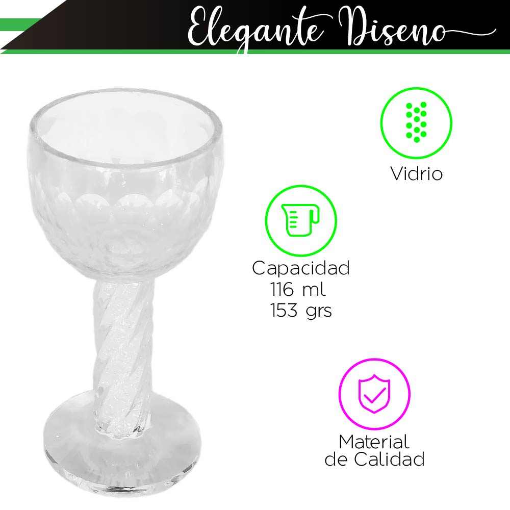 Foto 4 pulgar | Copa y Plato de Cristal para Shabat con Decoraciones CHIC FANTASY P12 Transparente