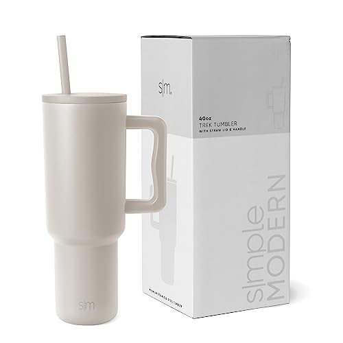 Foto 2 pulgar | Venta Internacional - Vaso Simple Y Moderno De 40 Oz Con Asa Y Tapa De Pajita