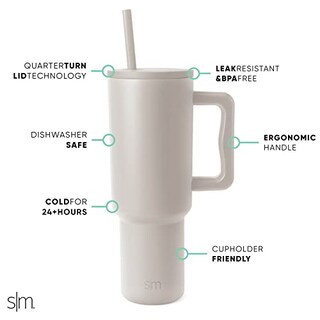 Foto 2 | Venta Internacional - Vaso Simple Y Moderno De 40 Oz Con Asa Y Tapa De Pajita