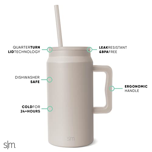 Foto 3 pulgar | Venta Internacional - Taza Simple Modern Trek De 1,5 Litros Con Asa Y Tapa Con Pajita