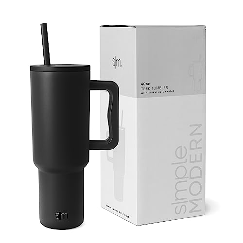 Venta Internacional - Vaso Simple Modern Trek De 1183 Ml Con Asa Y Tapa Con Pajita