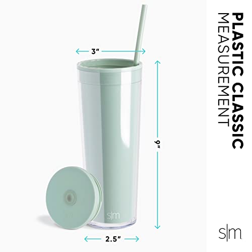 Foto 3 pulgar | Venta Internacional - Vaso Simple Modern de Plástico con Tapa y Popote