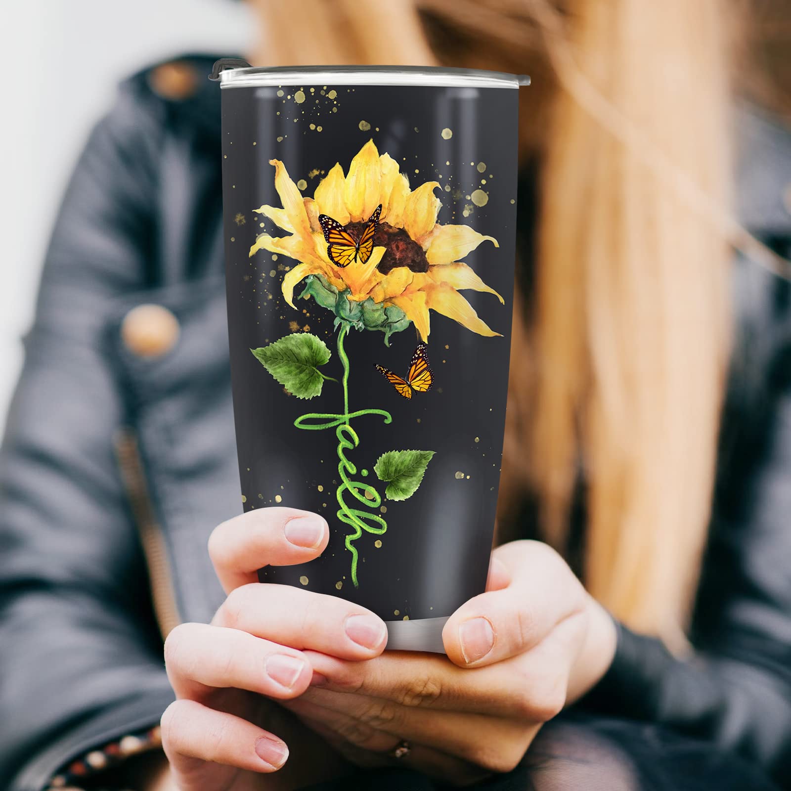 Foto 4 pulgar | Taza Jekeno Sunflower De 600 Ml Con Aislamiento De Acero Inoxidable - Venta Internacional.