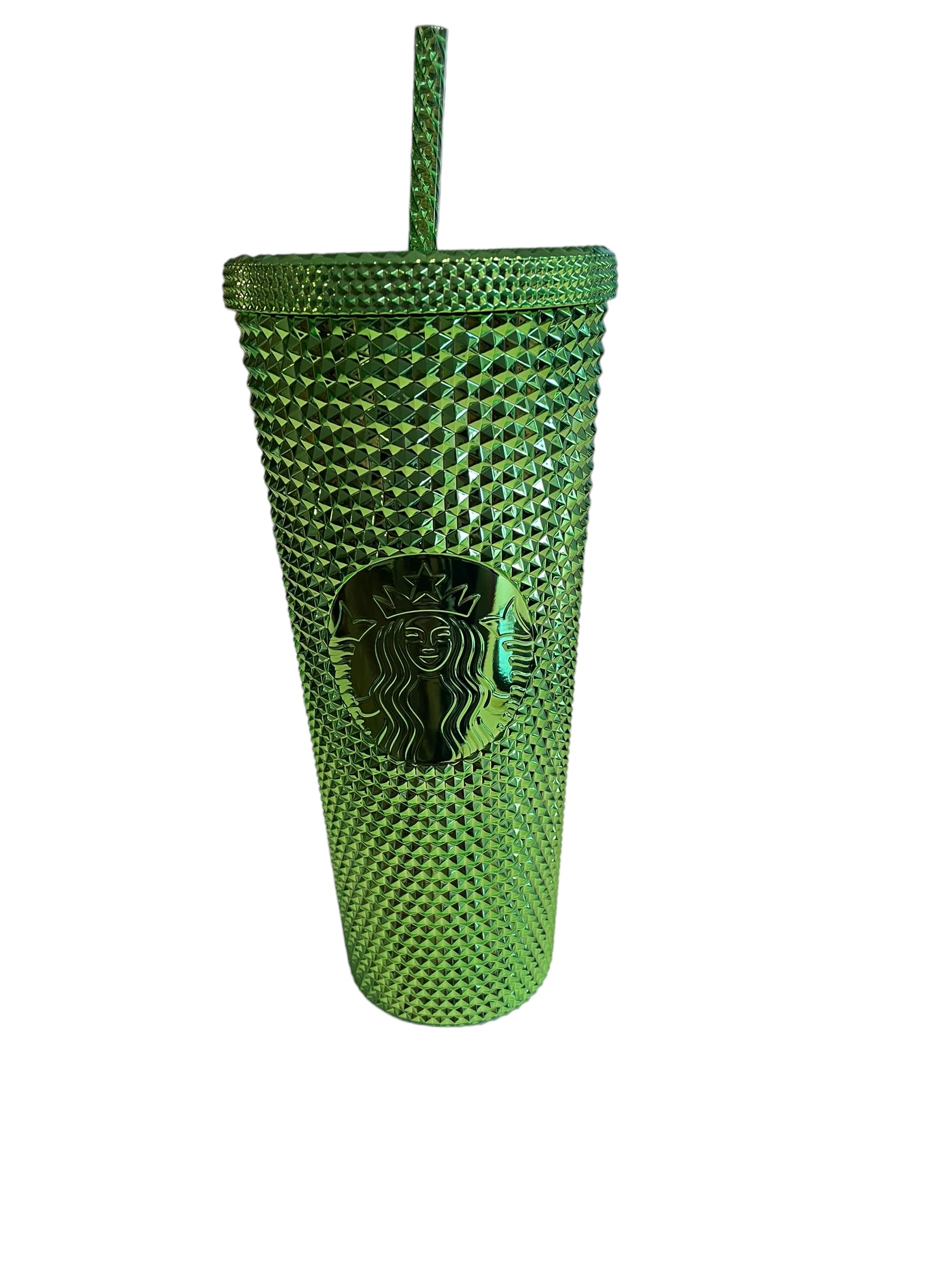 Vaso Starbucks Con Tachuelas 2023, Verde Metalizado, 710 Ml, Con Pajita - Venta Internacional.