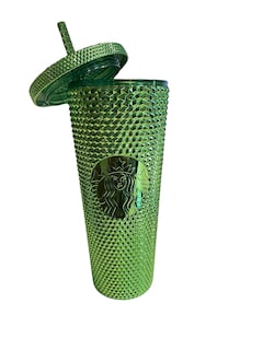 Foto 2 | Vaso Starbucks Con Tachuelas 2023, Verde Metalizado, 710 Ml, Con Pajita - Venta Internacional.