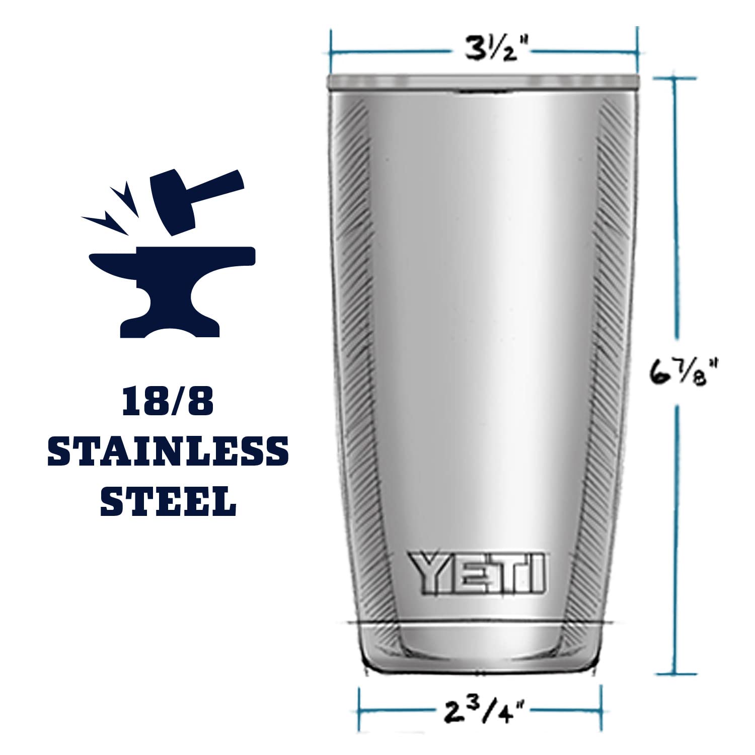 Foto 7 pulgar | Vaso Yeti Rambler de Acero Inoxidable con Aislamiento al Vacío de 590 ml - Venta Internacional