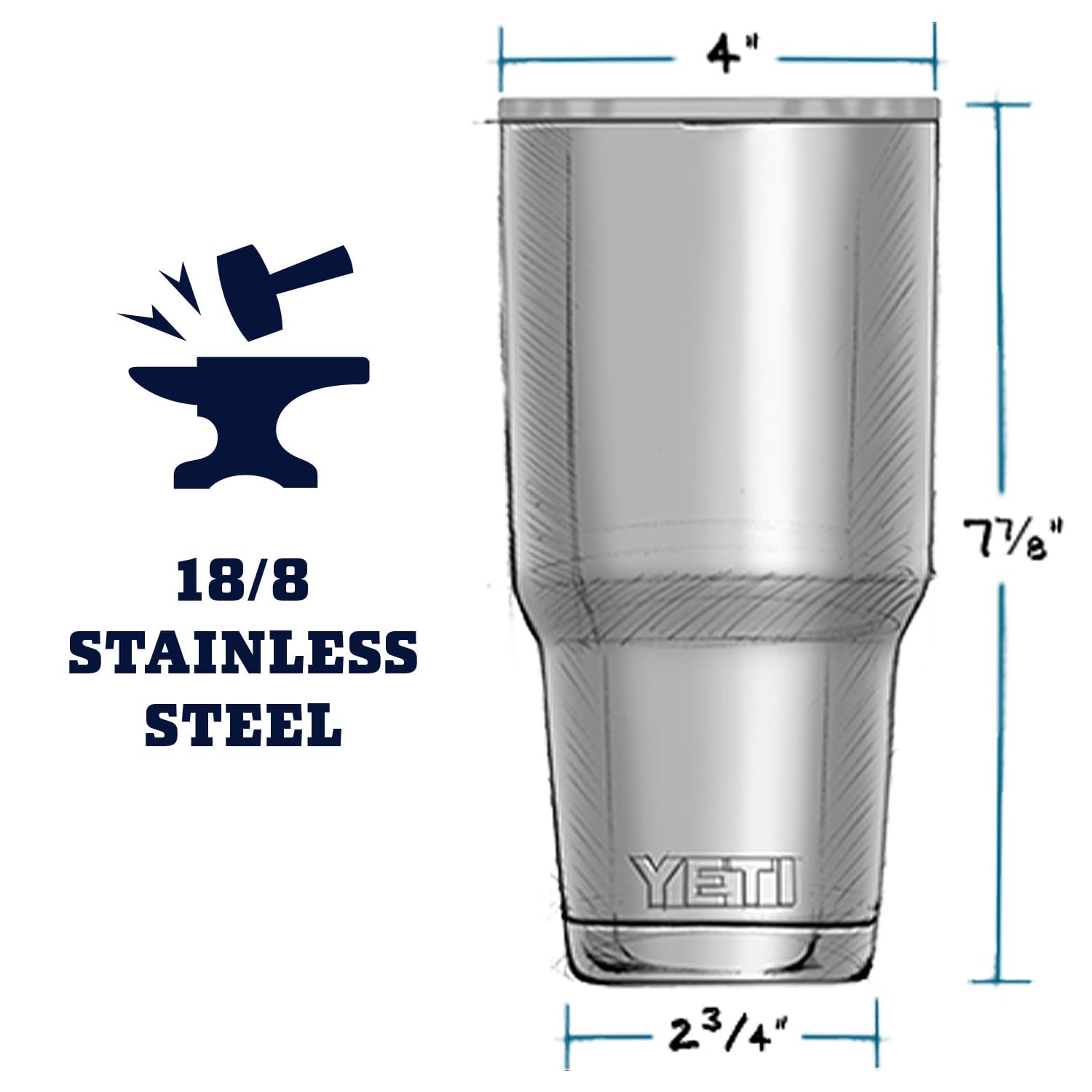 Foto 7 pulgar | Vaso Yeti Rambler de Acero Inoxidable con Aislamiento al Vacío de 900 ml - Venta Internacional