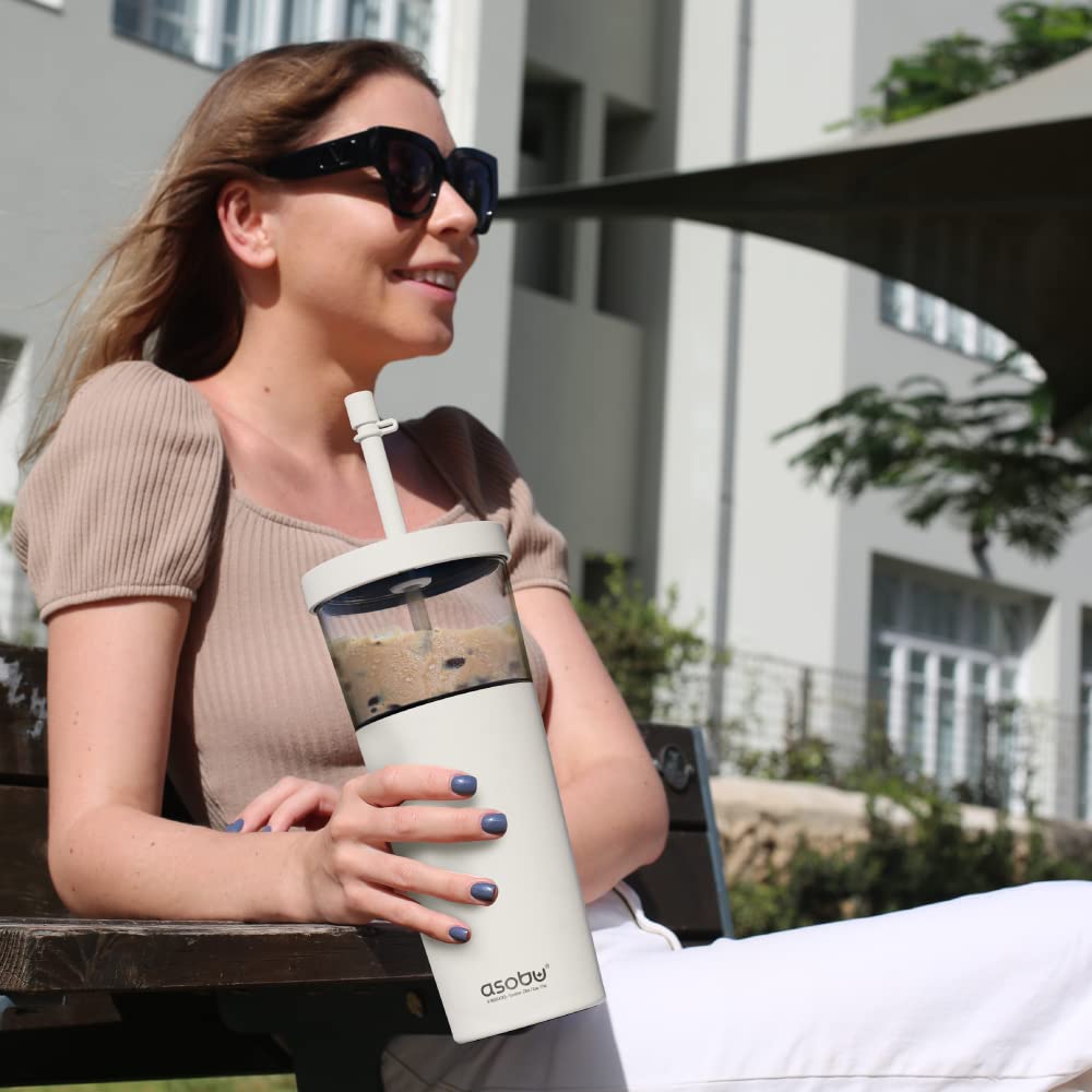 Foto 7 | Vaso Asobu Clearinsulation Flexi Straw Marina, 800 Ml, Blanco - Venta Internacional.