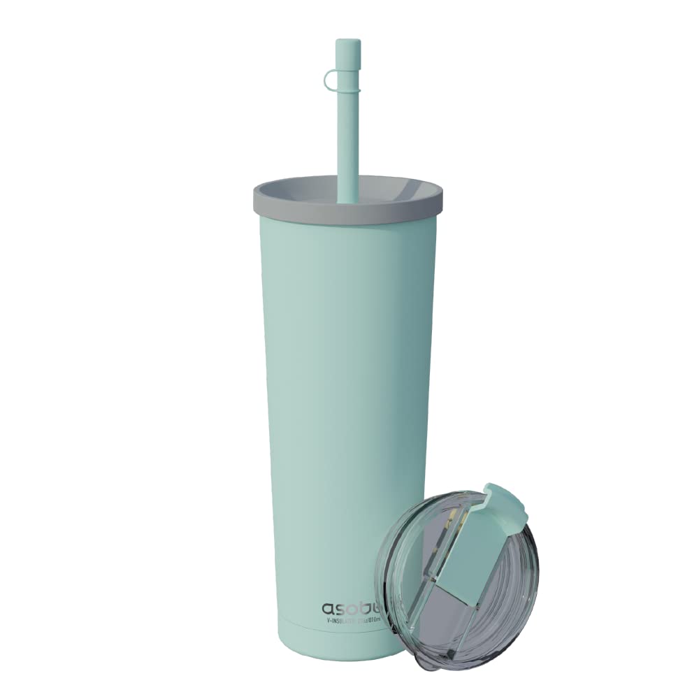 Vaso Asobu Ocean De Acero Inoxidable De 800 Ml Con Tapa Con Pajita - Venta Internacional.