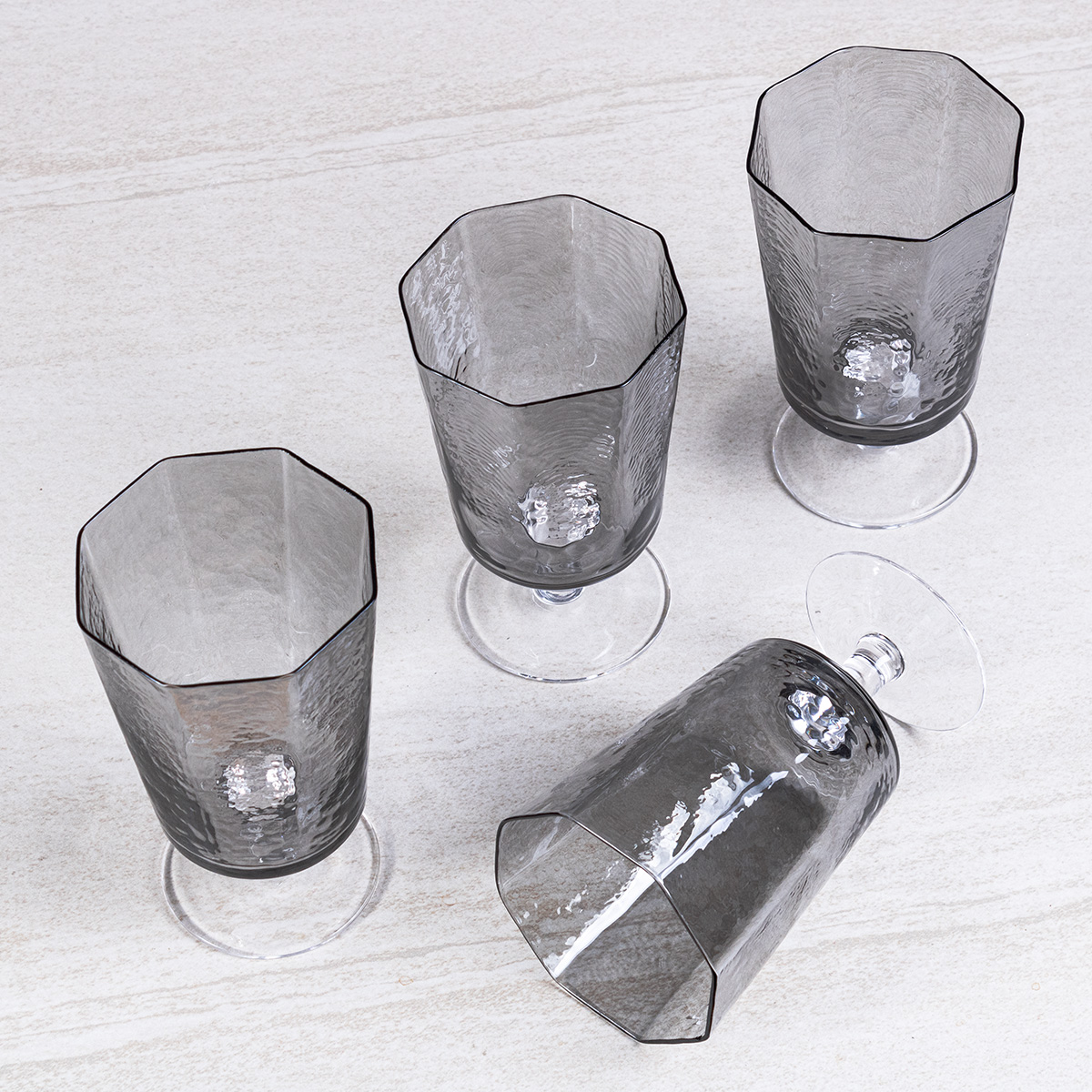 Foto 5 | Set De Copas De Vidrio Crown Baccara Carpal Gris 4 Piezas De 365 Ml