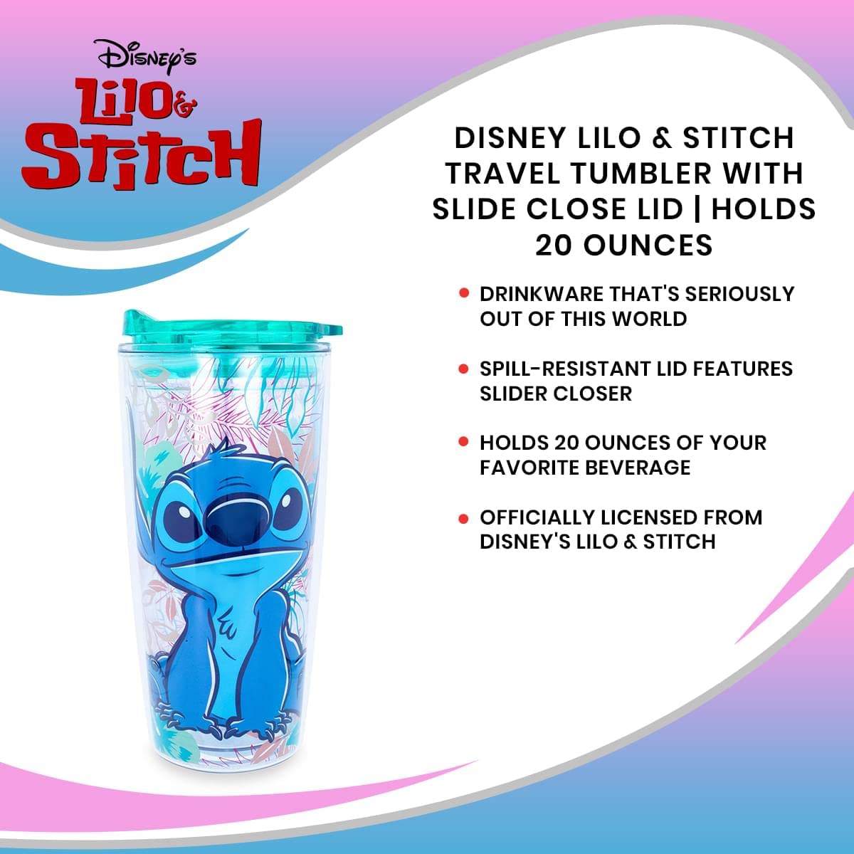 Foto 6 | Vaso De Viaje Plateado Buffalo Pixar Lilo And Stitch 590 Ml - Venta Internacional.