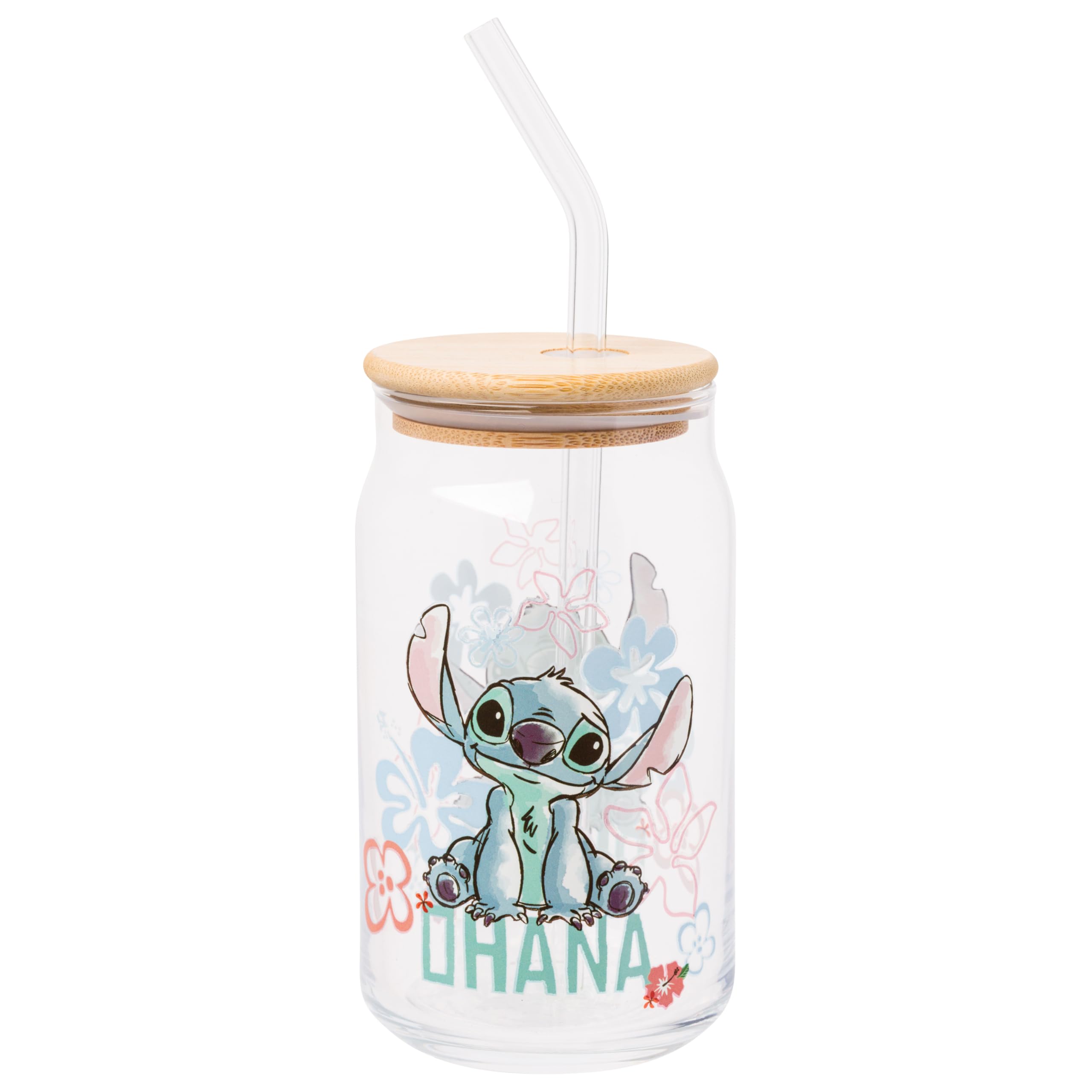 Foto 2 pulgar | Vaso En Tarro De Cristal Silver Buffalo Disney Lilo And Stitch, 480 Ml - Venta Internacional.
