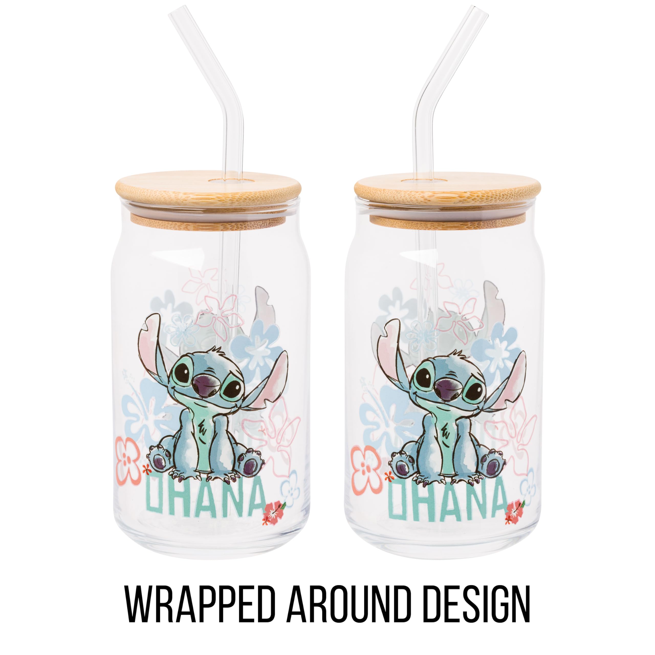 Foto 3 pulgar | Vaso En Tarro De Cristal Silver Buffalo Disney Lilo And Stitch, 480 Ml - Venta Internacional.