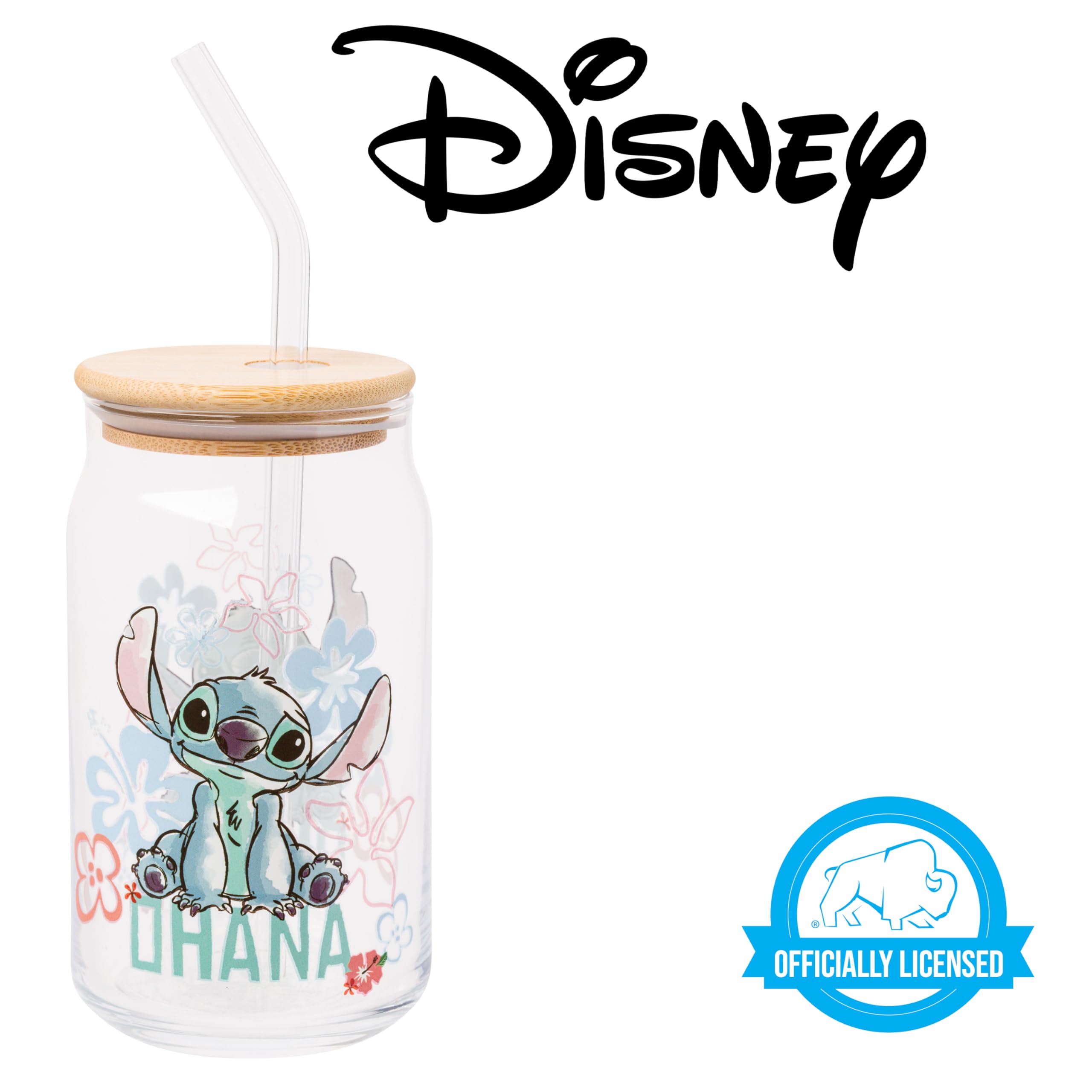 Foto 6 pulgar | Vaso En Tarro De Cristal Silver Buffalo Disney Lilo And Stitch, 480 Ml - Venta Internacional.
