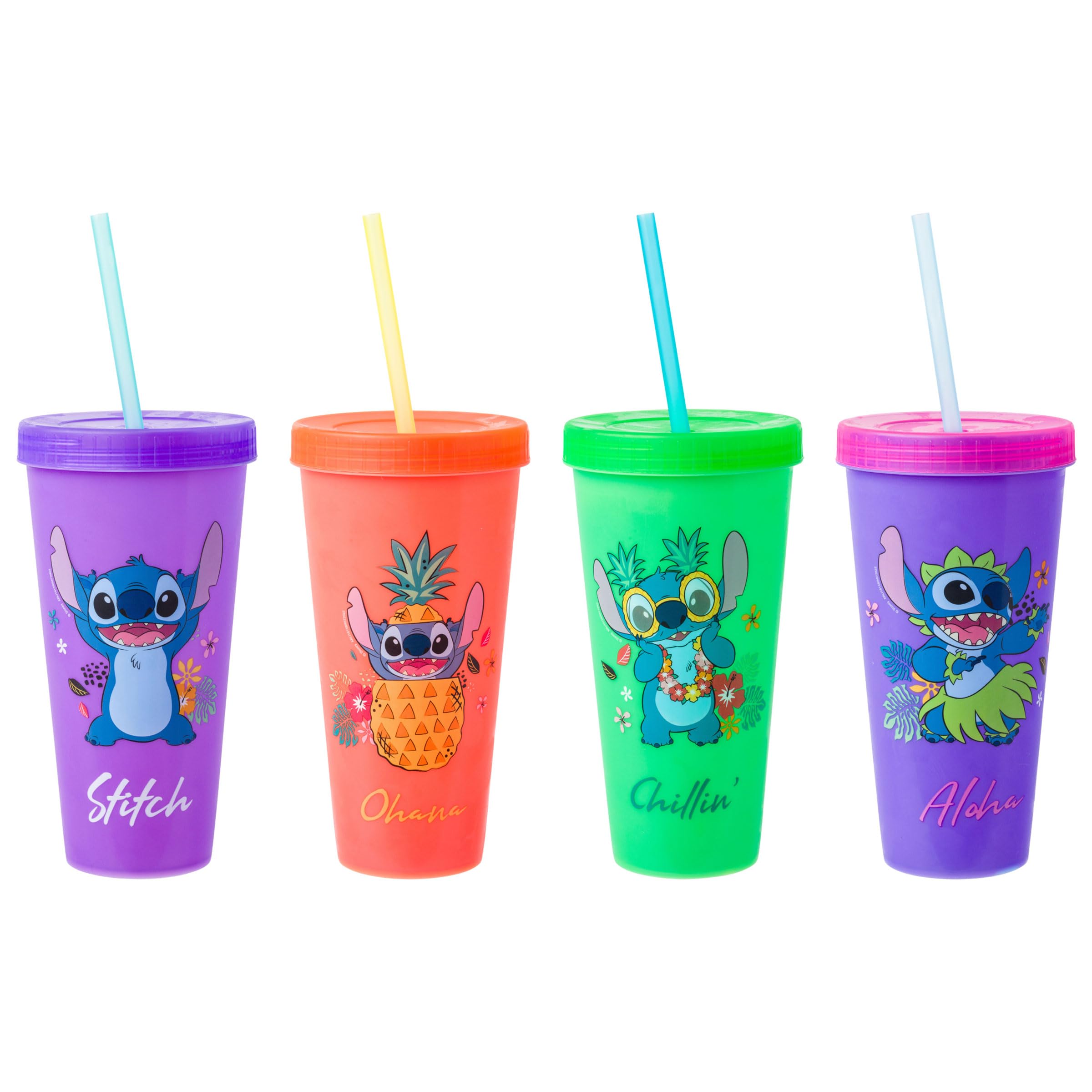 Foto 2 pulgar | Vaso De Plástico Plateado Buffalo Disney Lilo And Stitch, 700 Ml - Venta Internacional.