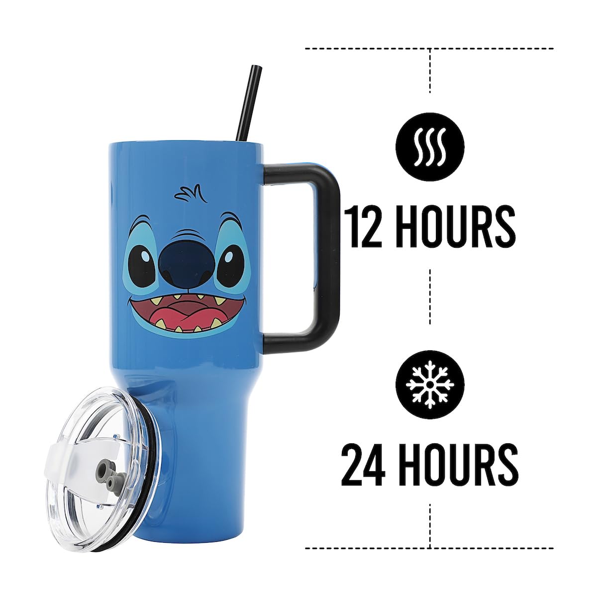 Foto 8 pulgar | Vaso Bioworld Disney Stitch Face De Acero Inoxidable De 1,2 L - Venta Internacional.