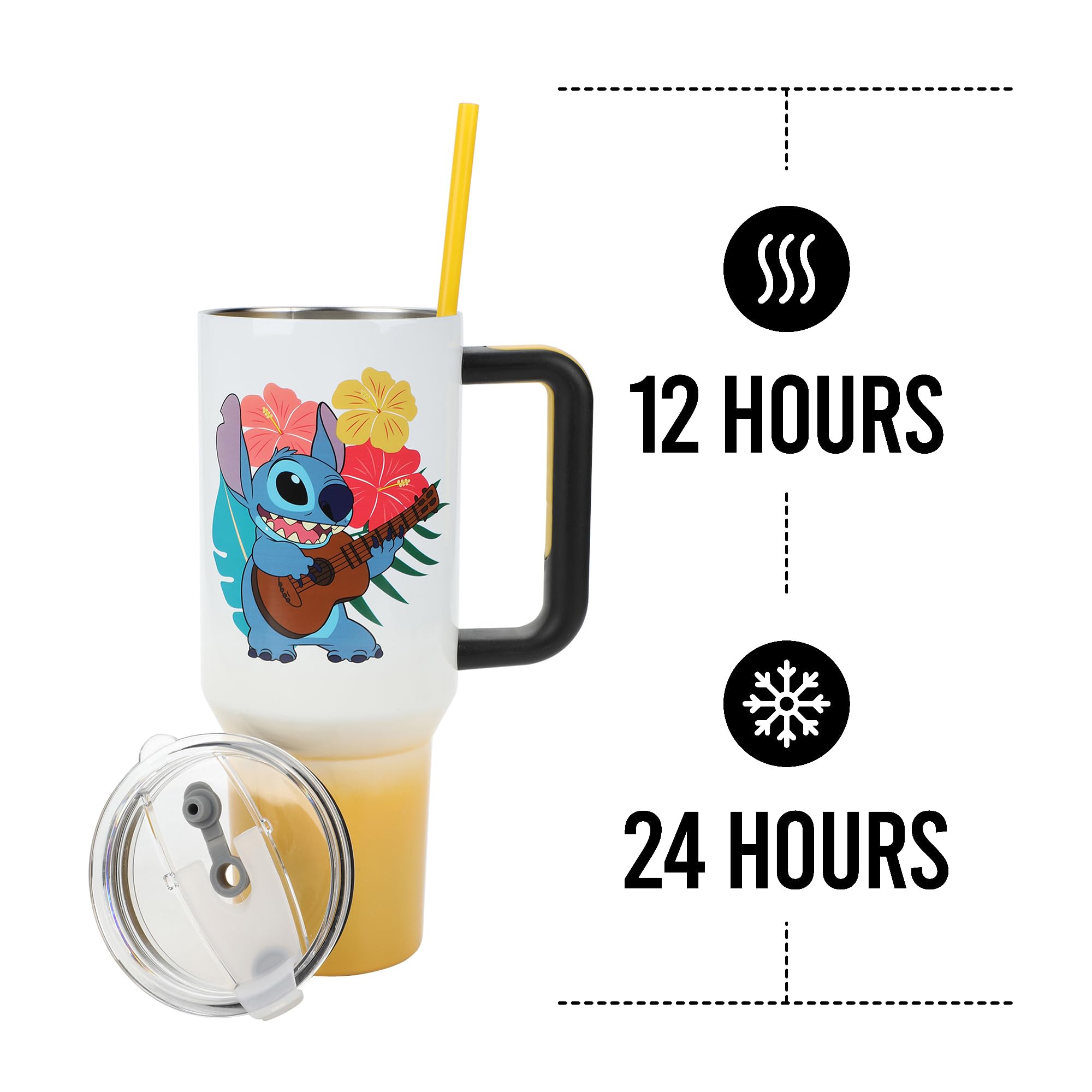 Foto 7 pulgar | Vaso De Acero Inoxidable Bioworld Disney Stitch Hawaiian 1.2 L - Venta Internacional.