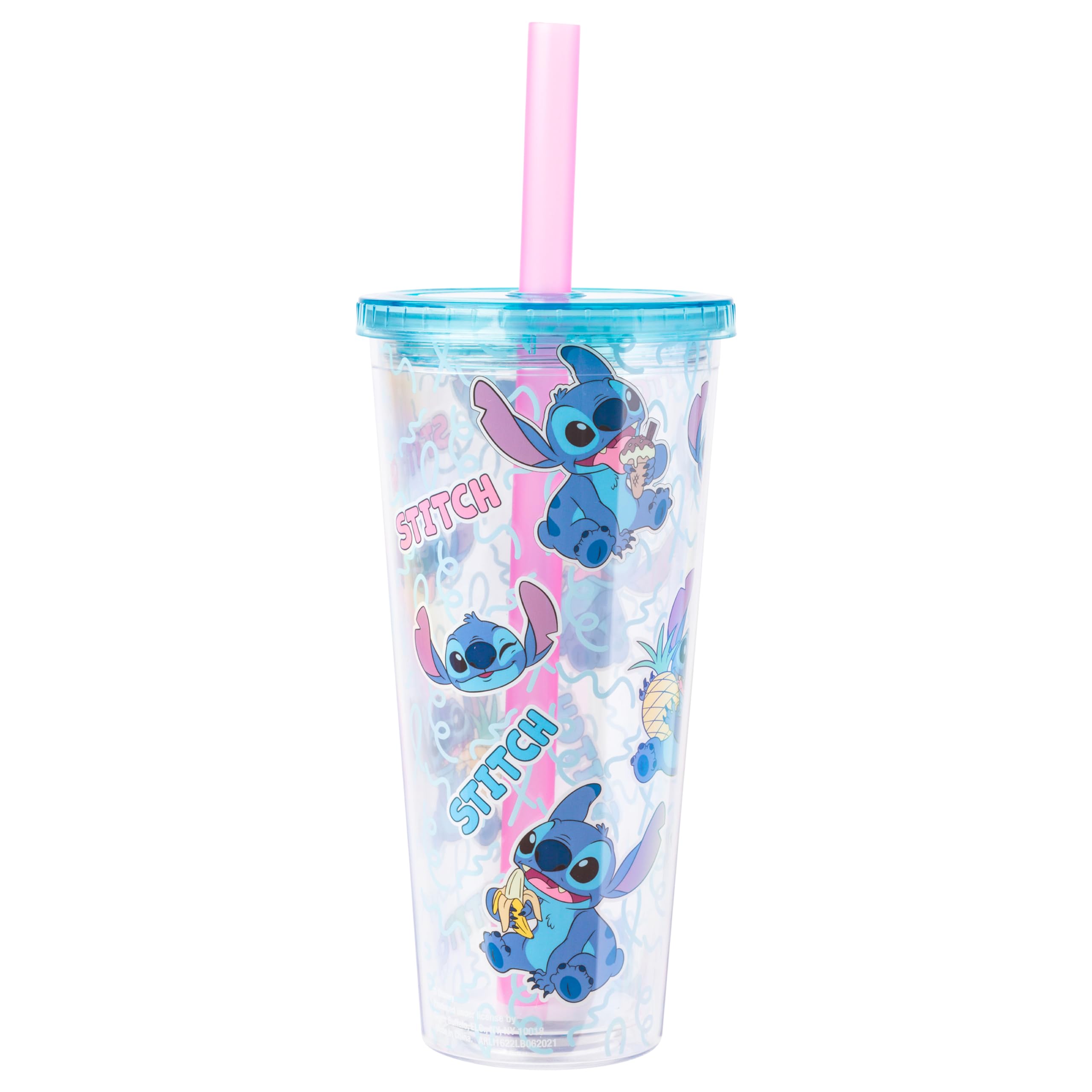 Tumbler Silver Buffalo Lilo And Stitch Pastel Snack Toss, 700 Ml - Venta Internacional.