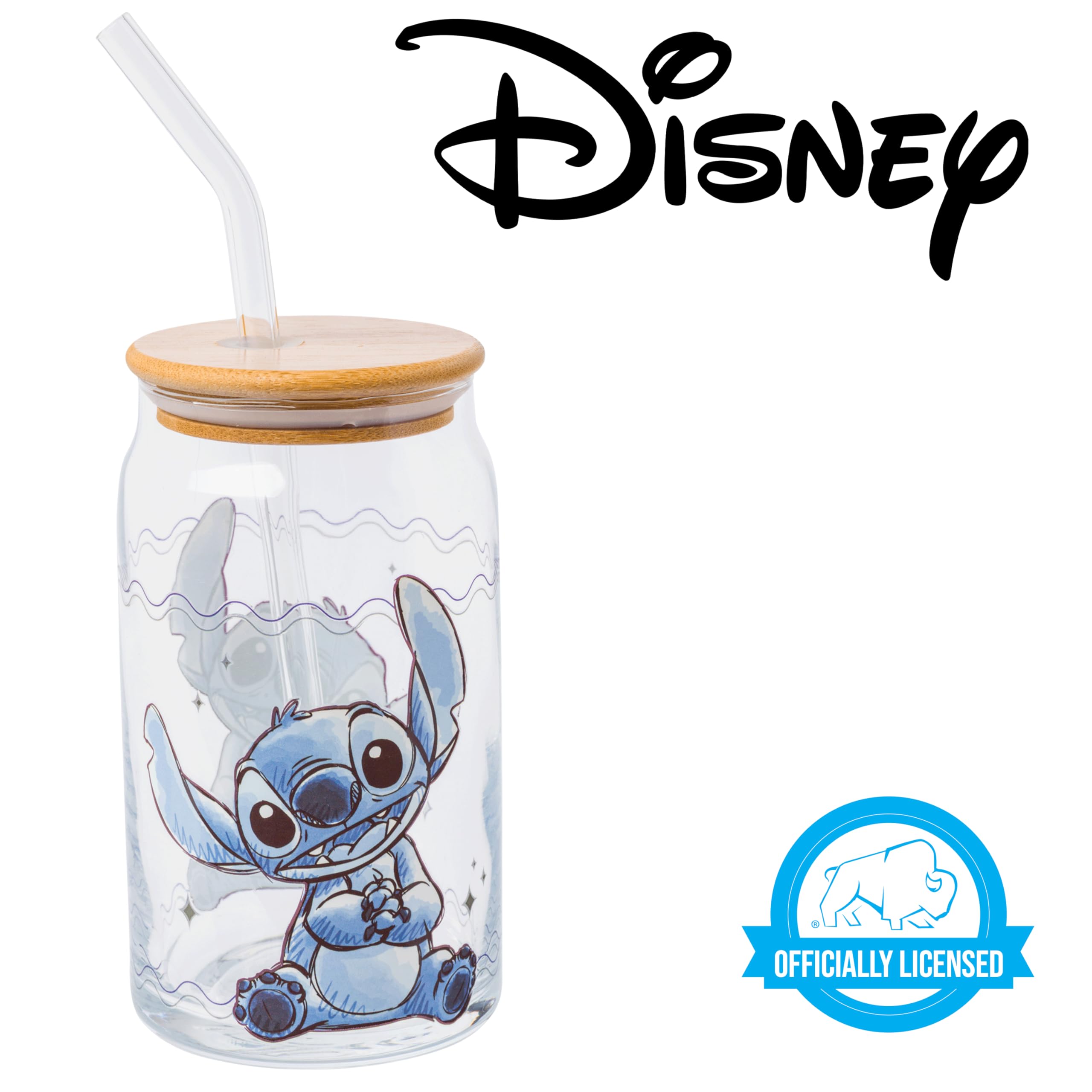 Foto 5 pulgar | Vaso En Tarro De Cristal Silver Buffalo Disney Lilo And Stitch, 480 Ml - Venta Internacional.