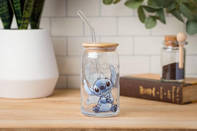 Foto 5 | Vaso En Tarro De Cristal Silver Buffalo Disney Lilo And Stitch, 480 Ml - Venta Internacional.