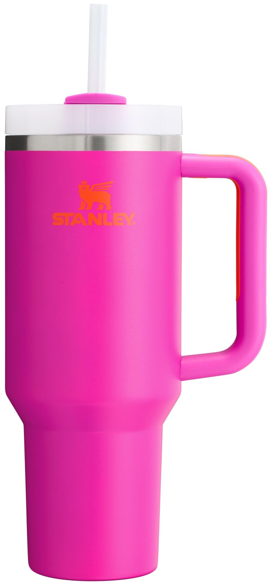 Vaso Stanley Quencher H2.0 Con Mango Y Pajita De 1,18 L, Color Violeta Vivo - Venta Internacional.