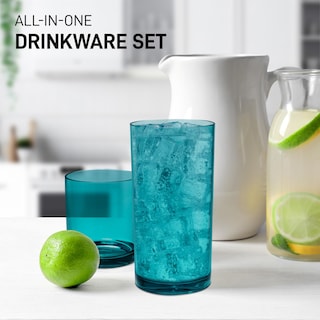 Foto 2 | Vasos Acrílicos Zulay Kitchen 8 Piezas Azul Turquesa - Venta Internacional