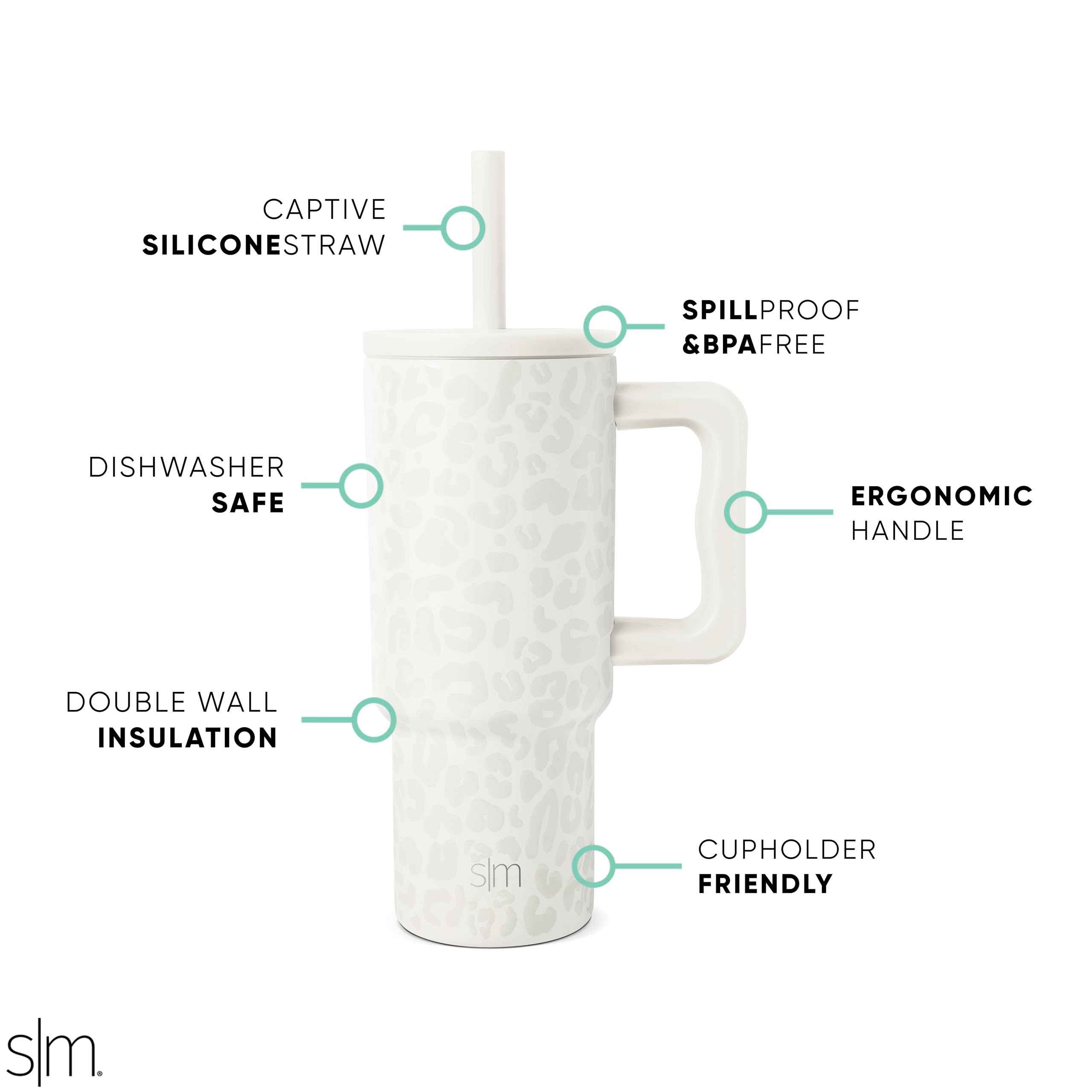 Foto 3 pulgar | Vaso Simple Modern Kids Trek Collection 700 Ml Cream Leopard - Venta Internacional.