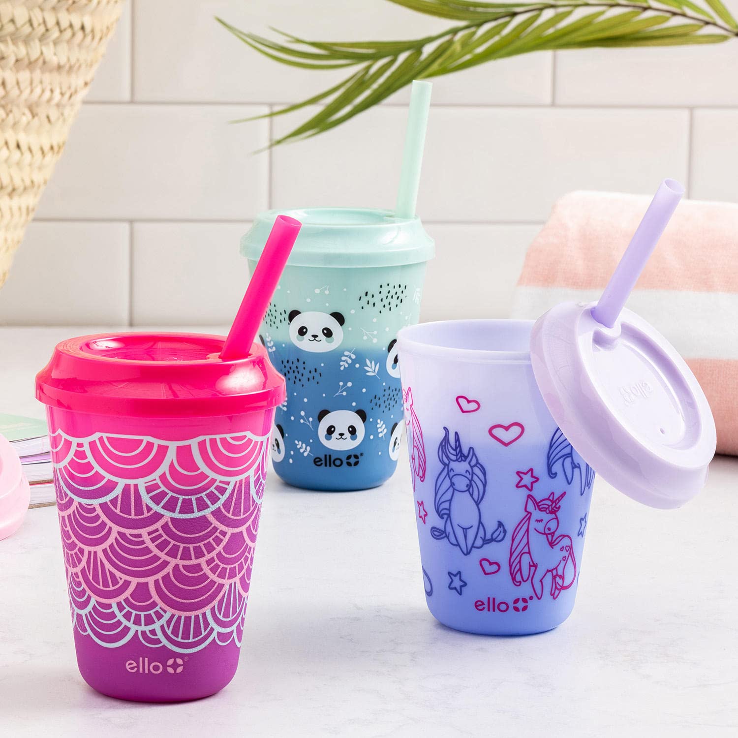 Foto 5 pulgar | Vasos Ello Kids De Plástico Reutilizables Que Cambian De Color, 350 Ml, Paquete De 10 - Venta Internacional.