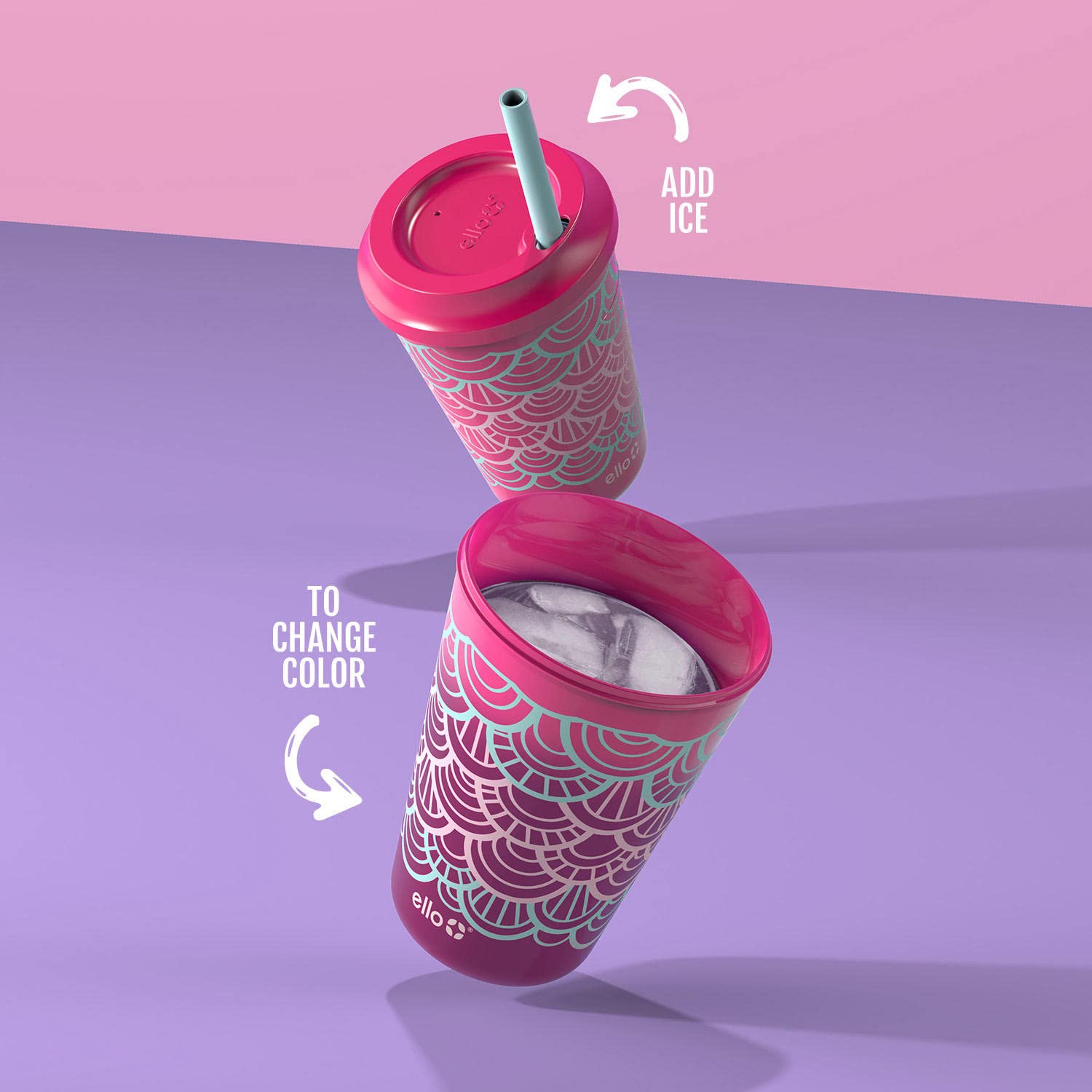 Foto 5 | Vasos Ello Kids De Plástico Reutilizables Que Cambian De Color, 350 Ml, Paquete De 10 - Venta Internacional.