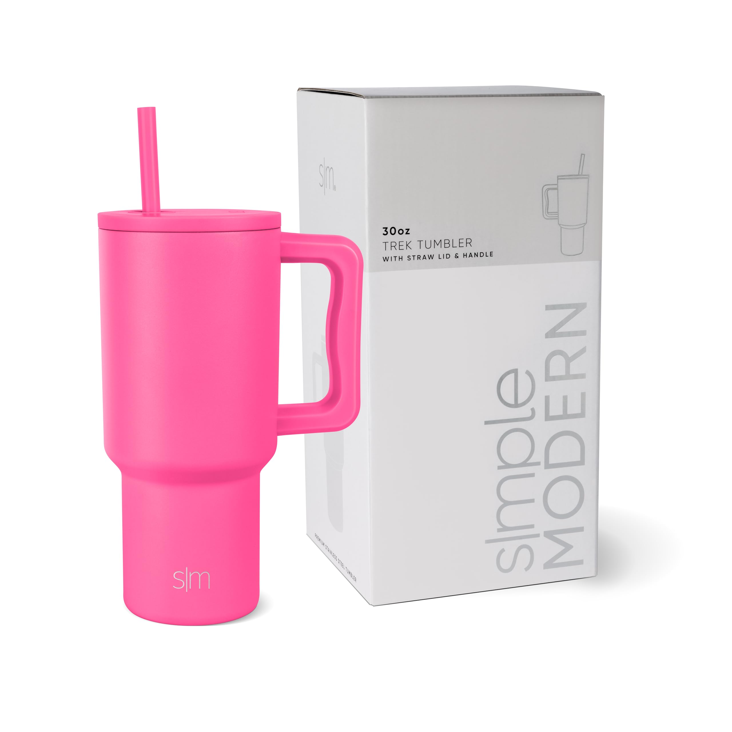 Foto 2 pulgar | Vaso Simple Modern Trek De 900 Ml Con Asa Y Tapa Con Pajita De Acero - Venta Internacional.
