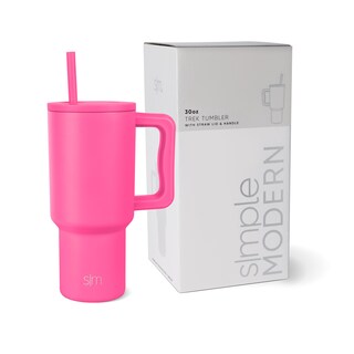 Foto 1 | Vaso Simple Modern Trek De 900 Ml Con Asa Y Tapa Con Pajita De Acero - Venta Internacional.