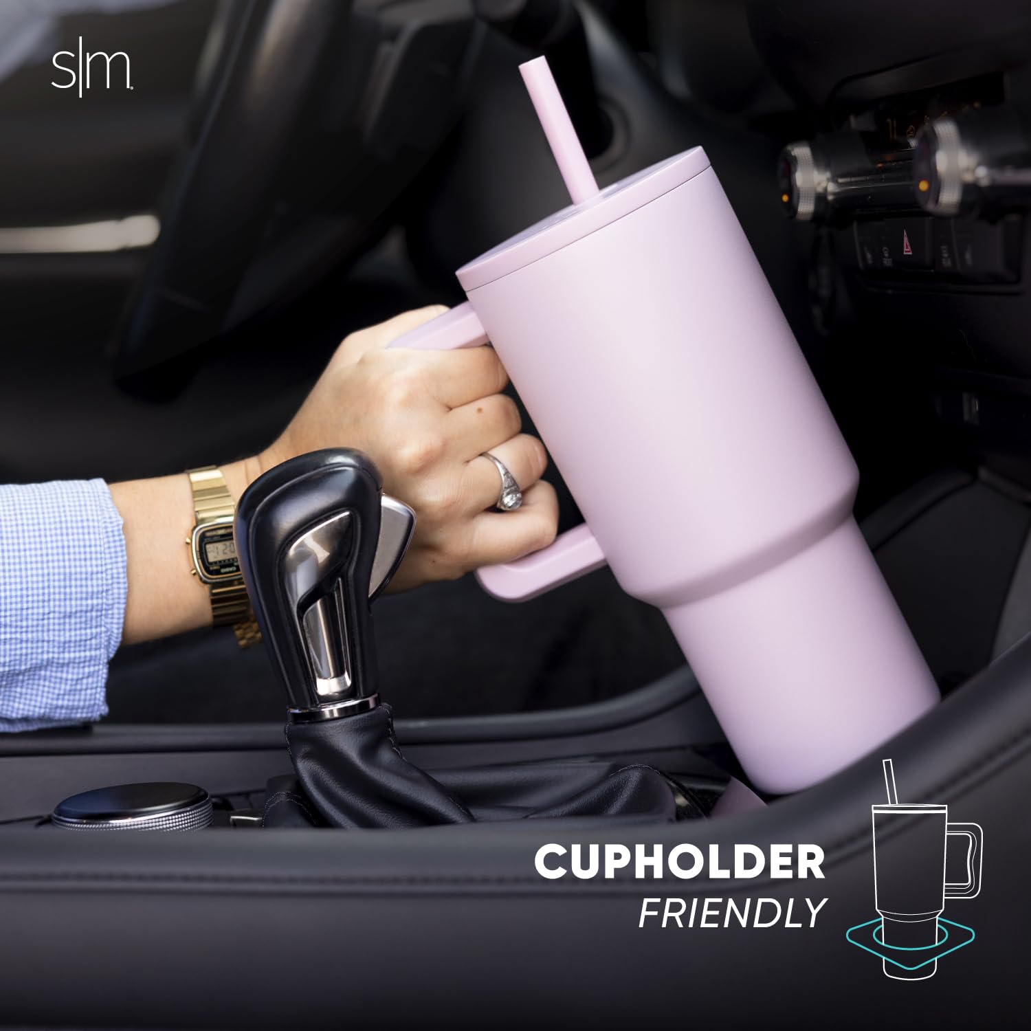 Foto 4 pulgar | Vaso Simple Modern Trek De 900 Ml Con Asa Y Tapa Con Pajita De Acero - Venta Internacional.