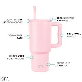Foto 2 | Vaso Simple Modern Trek De 900 Ml Con Asa Y Tapa Con Pajita De Acero - Venta Internacional.