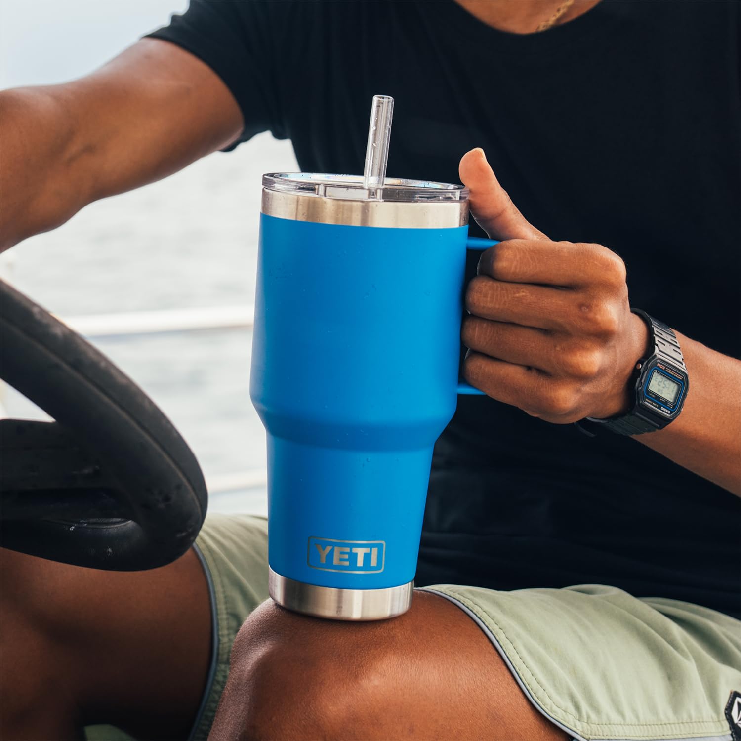 Foto 3 pulgar | Vaso Yeti Rambler De 1 Litro Con Asa Y Tapa Con Pajita De Acero Inoxidable - Venta Internacional.
