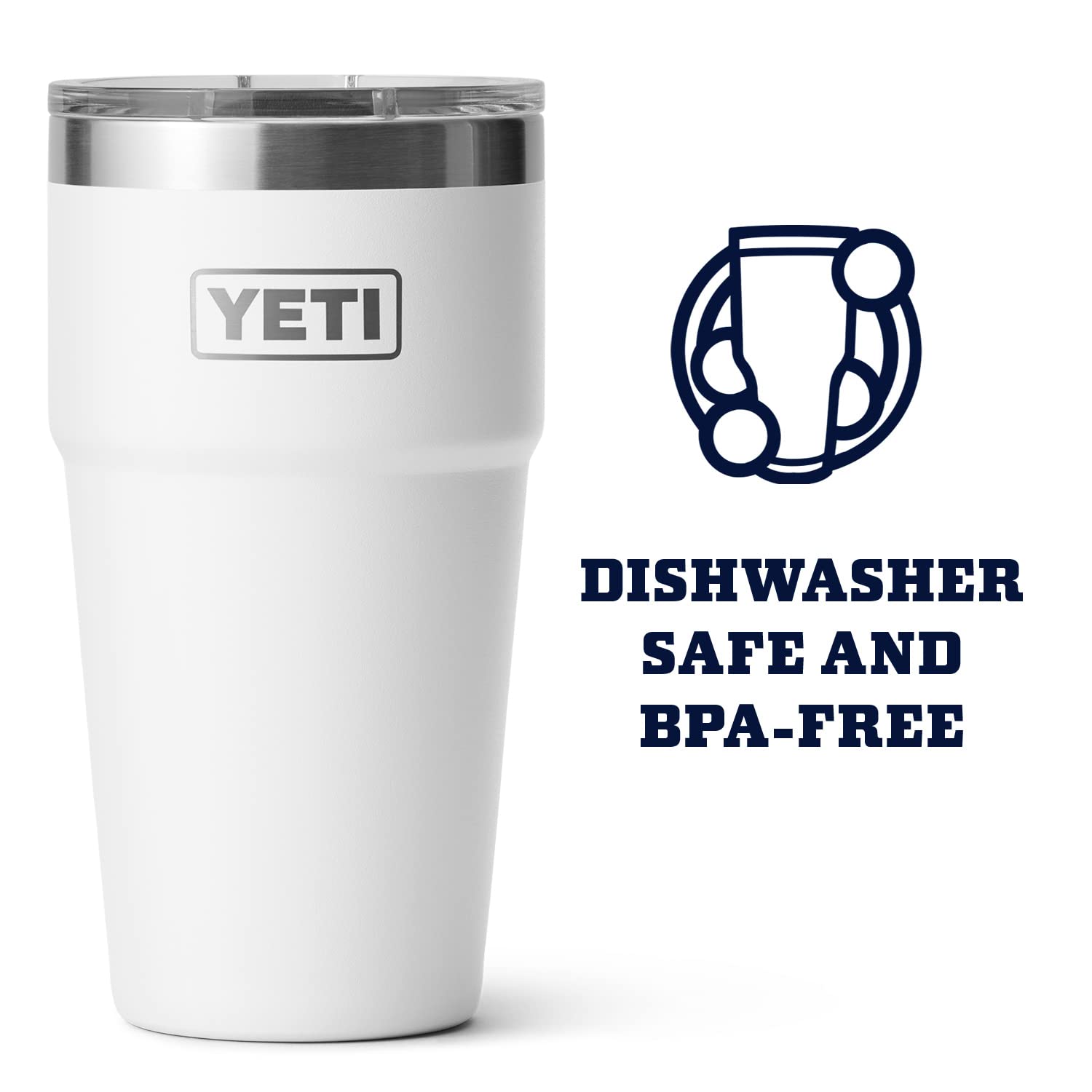 Foto 4 pulgar | Pinta Reutilizable Para Fiestas Yeti Rambler, Apilable, Color Blanco - Venta Internacional.