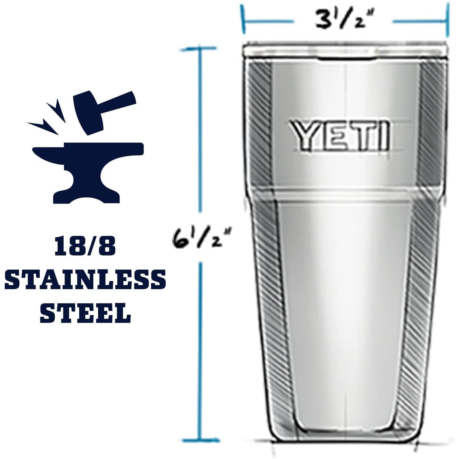 Foto 3 pulgar | Pinta Reutilizable Para Fiestas Yeti Rambler, Forma Apilable, 473 Ml, Color Negro - Venta Internacional.