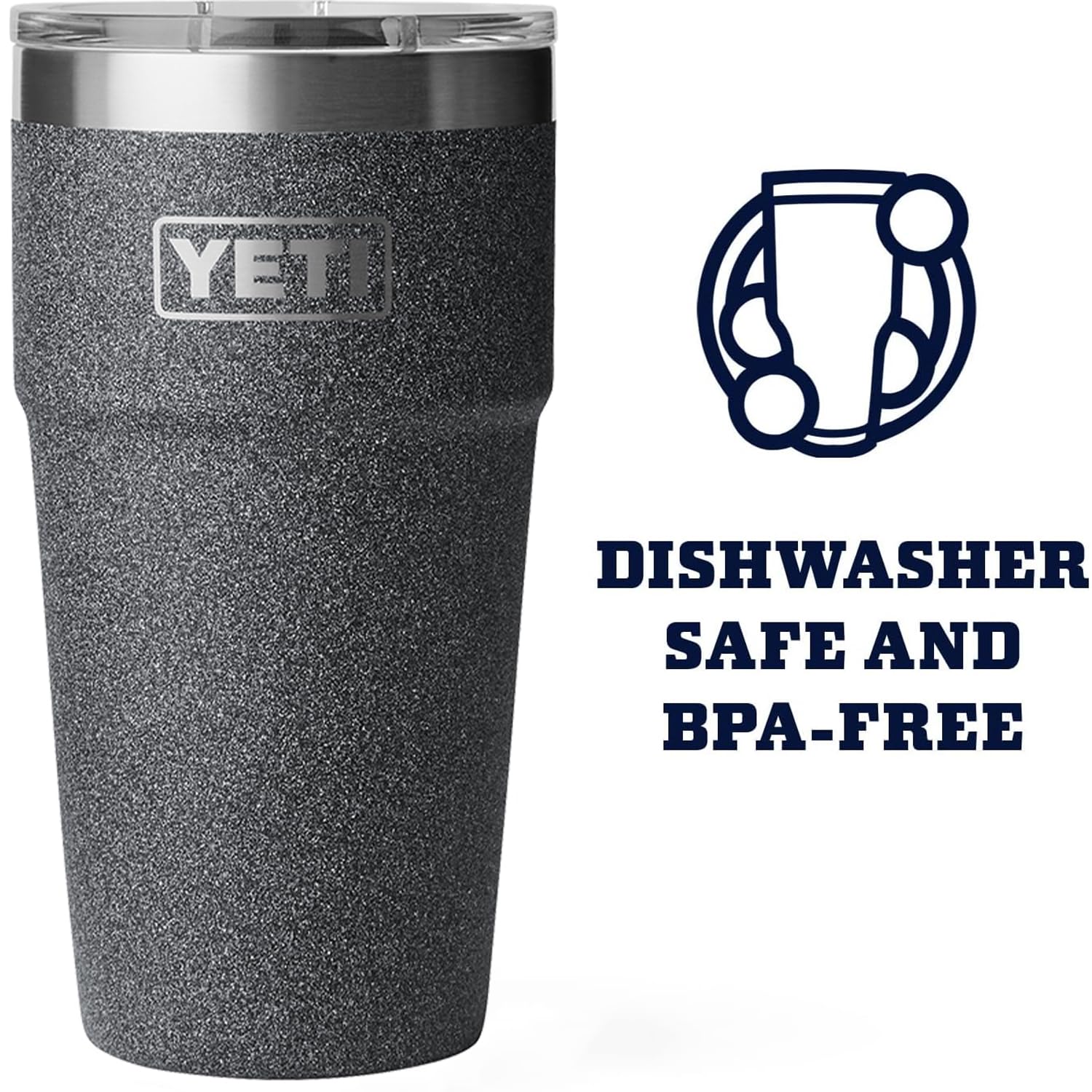 Foto 4 pulgar | Pinta Reutilizable Para Fiestas Yeti Rambler, Forma Apilable, 473 Ml, Color Negro - Venta Internacional.