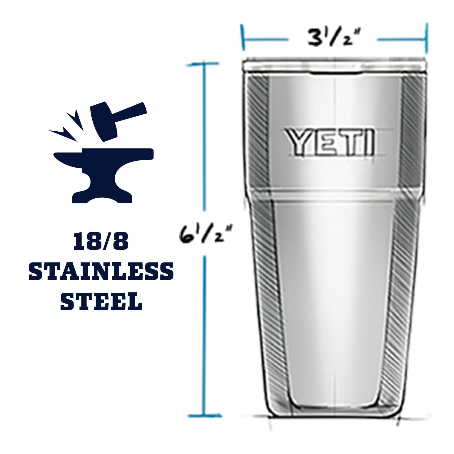 Foto 3 pulgar | Pinta Reutilizable Para Fiestas Yeti Rambler Pinta Apilable De 473 Ml Seafoam - Venta Internacional.