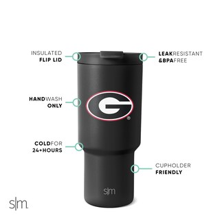 Foto 2 | Vaso Simple Modern Georgia Bulldogs De Acero Inoxidable De 900 Ml - Venta Internacional.