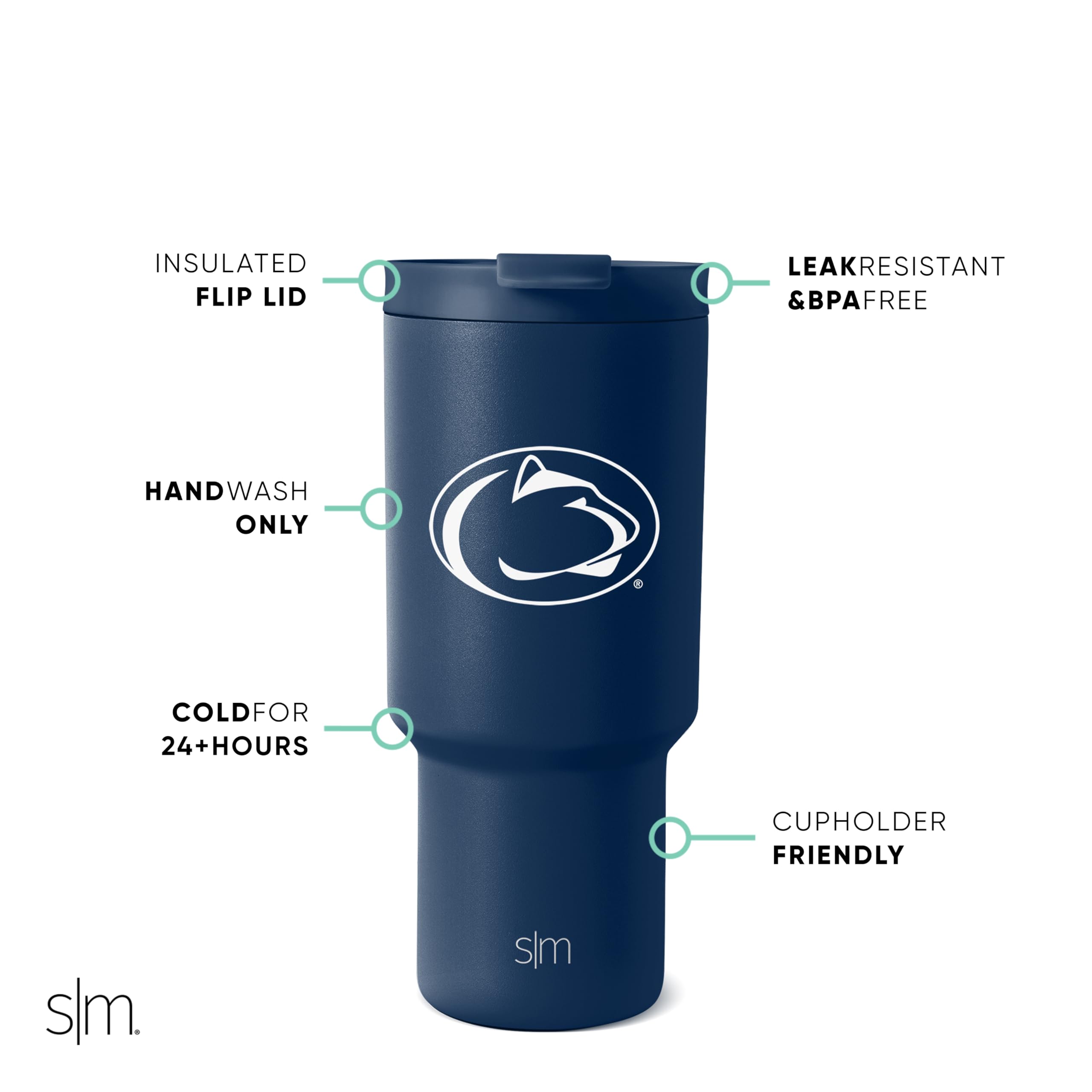 Foto 3 pulgar | Vaso Moderno Y Sencillo Penn State Nittany Lions De 900 Ml - Venta Internacional.