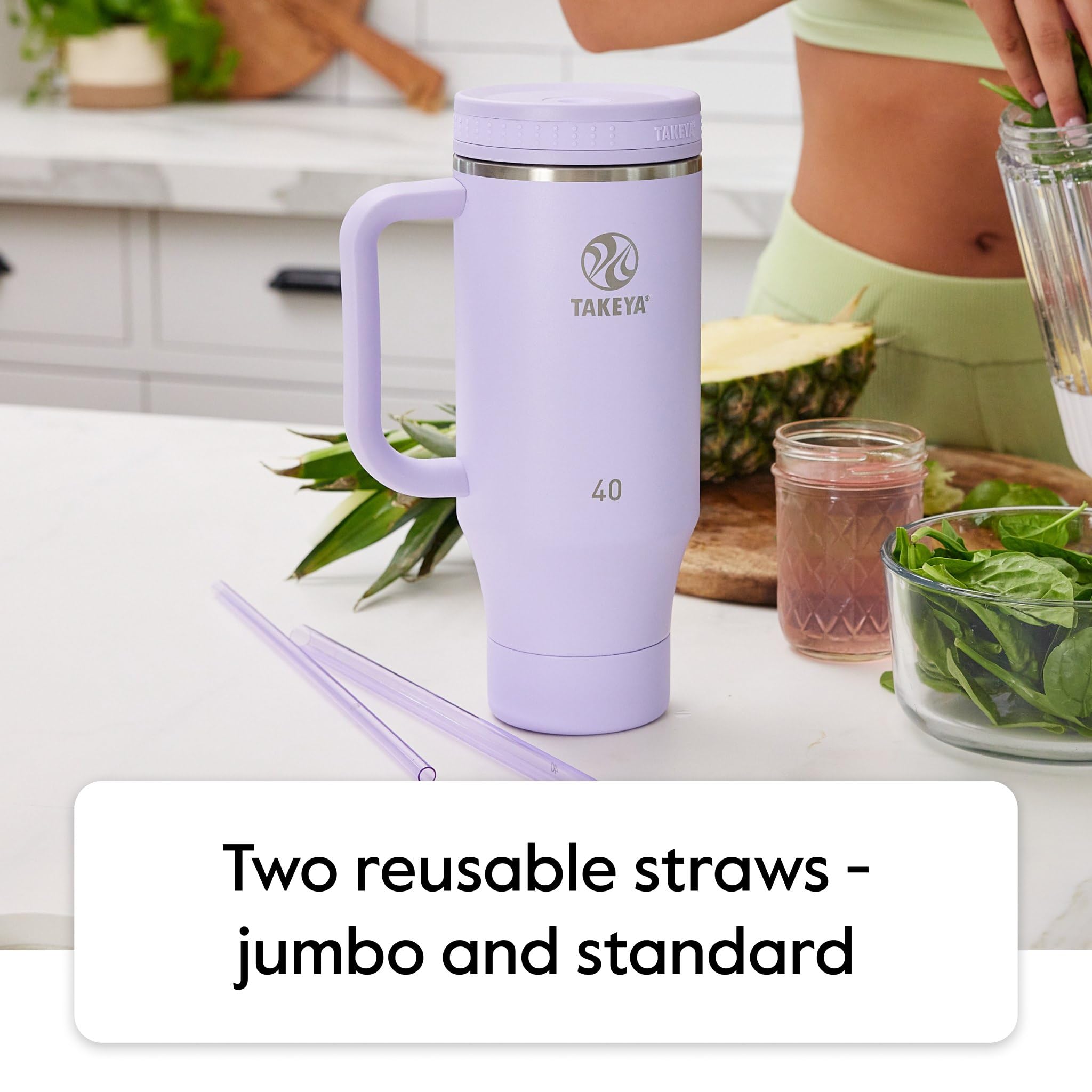 Foto 7 pulgar | Vaso Takeya De Acero Inoxidable De 1,2 Litros Con Tapa, 2 Pajitas Matcha - Venta Internacional.