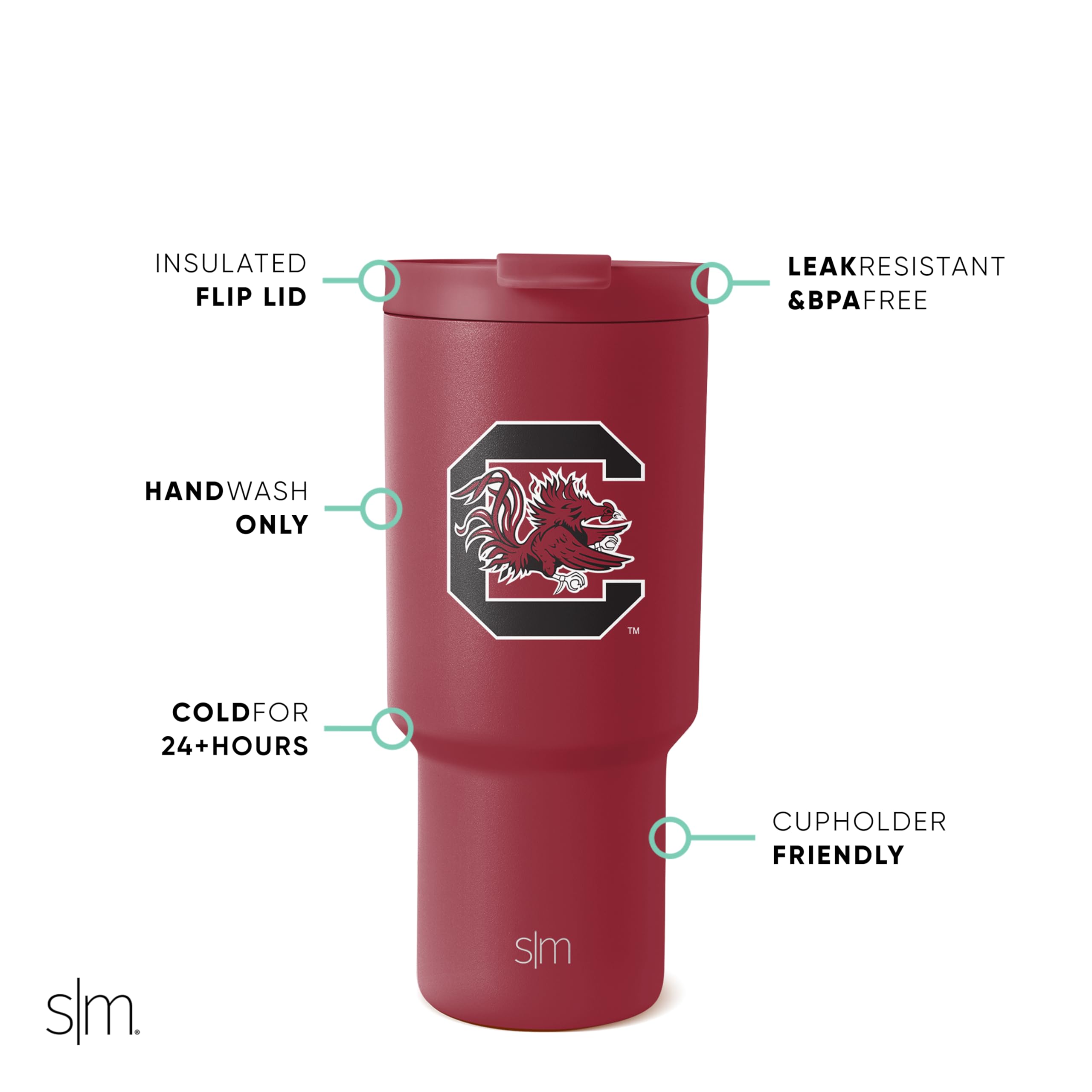 Foto 3 pulgar | Vaso Simple Moderno De Acero Aislante De Carolina Del Sur, 900 Ml - Venta Internacional.