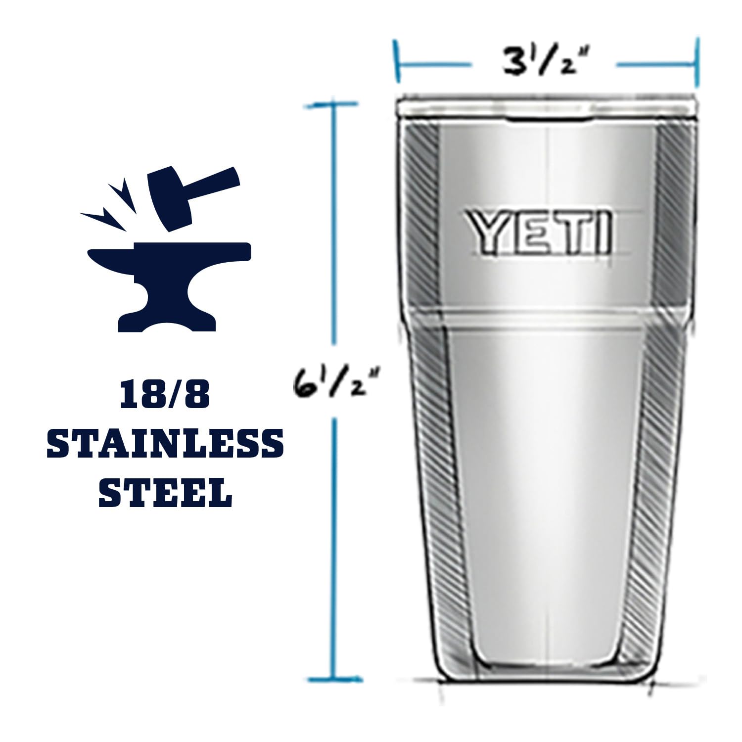 Foto 3 | Pinta Reutilizable Para Fiestas Yeti Rambler, Apilable, 470 Ml - Venta Internacional.