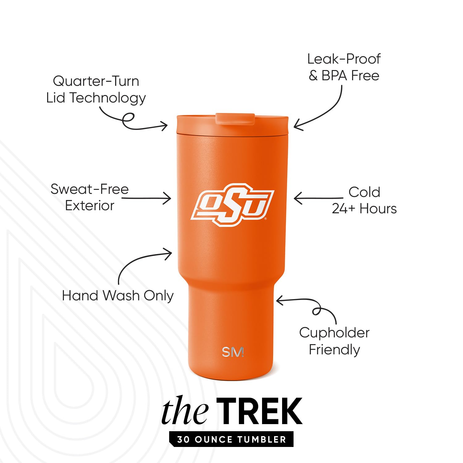 Foto 2 | Vaso Sencillo Y Moderno De Los Oklahoma State Cowboys, 900 Ml - Venta Internacional.