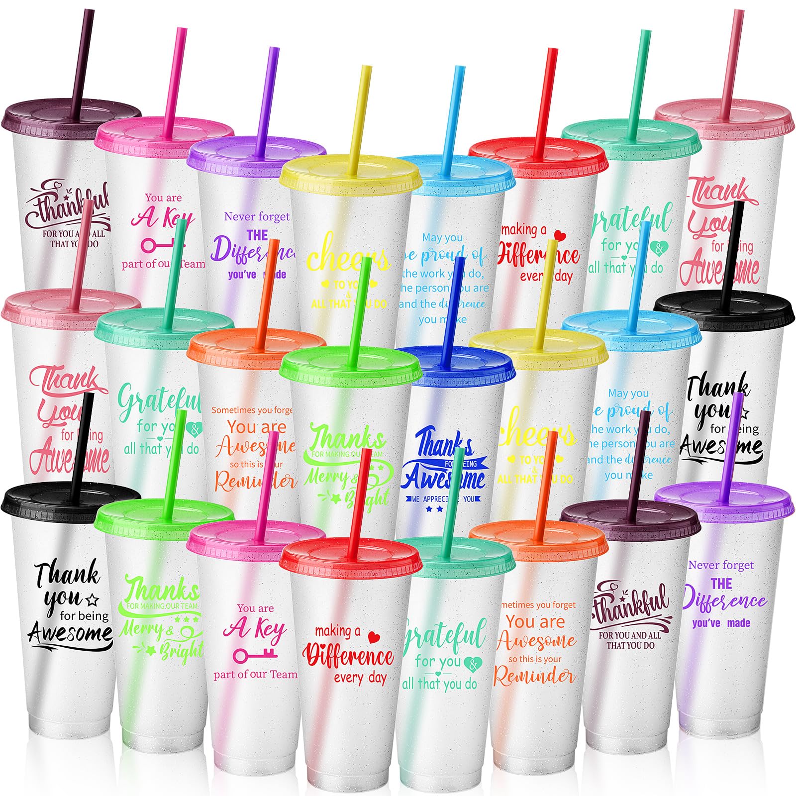 Vaso Skylety Thank You Gift, 700 Ml, Plástico, 24 Unidades - Venta Internacional.