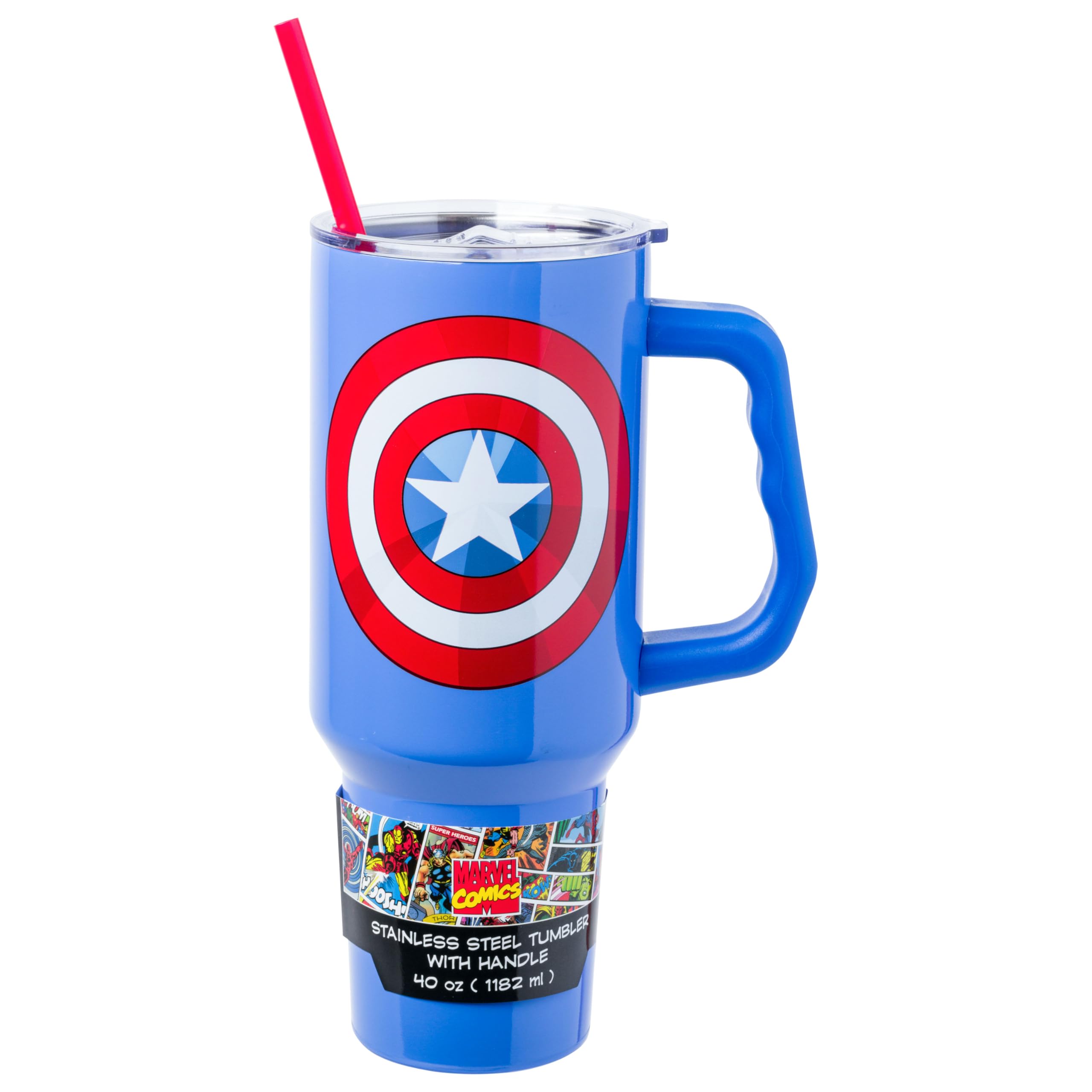 Foto 2 pulgar | Vaso Plateado Buffalo Marvel Avengers Capitán América 1.2 L - Venta Internacional.