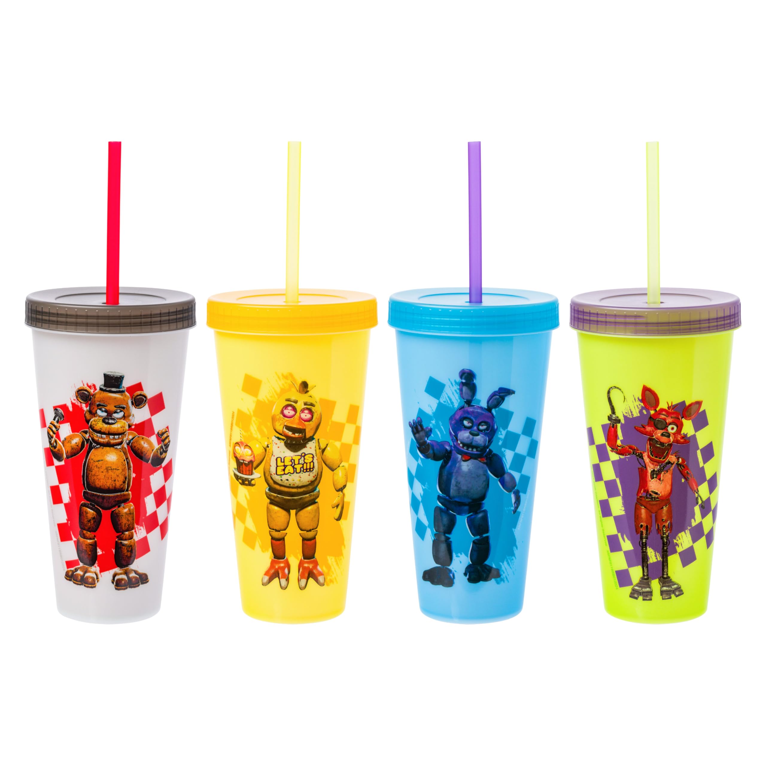 Foto 2 pulgar | Vaso Silver Buffalo Five Nights At Freddy's, 710 Ml, Paquete De 4 - Venta Internacional.