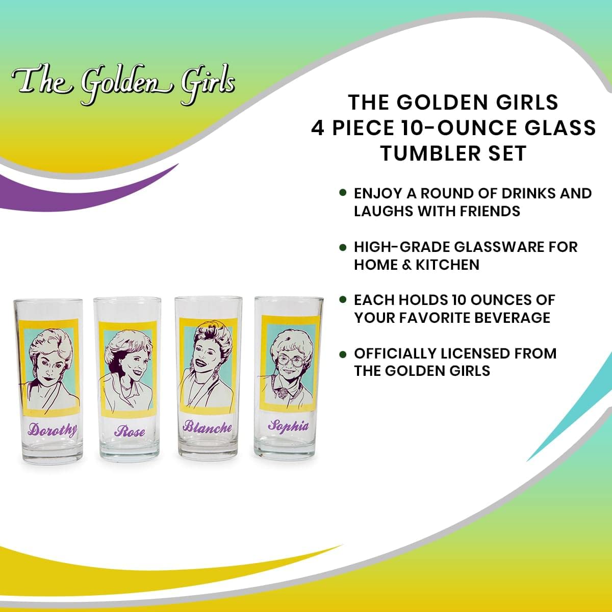 Foto 8 pulgar | Vasos Silver Buffalo The Golden Girls, 300 Ml, Juego De 4 - Venta Internacional.