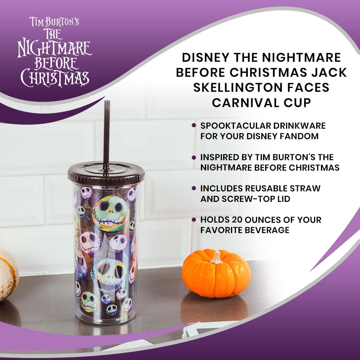 Foto 8 pulgar | Vaso Buffalo Disney Nightmare Before Christmas De Plata 600 Ml - Venta Internacional.